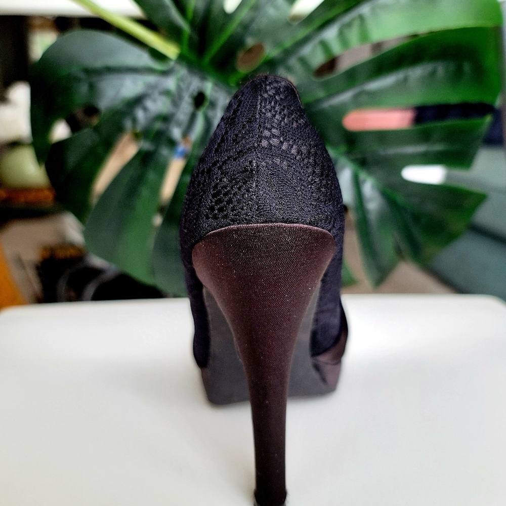 Cathy Jean 3 Inches Open Toe Stilleto Black 5.5 - Picture 6 of 8